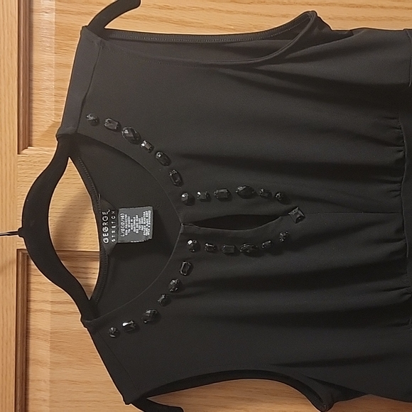 George stretch top black with jewels - Picture 2 of 3